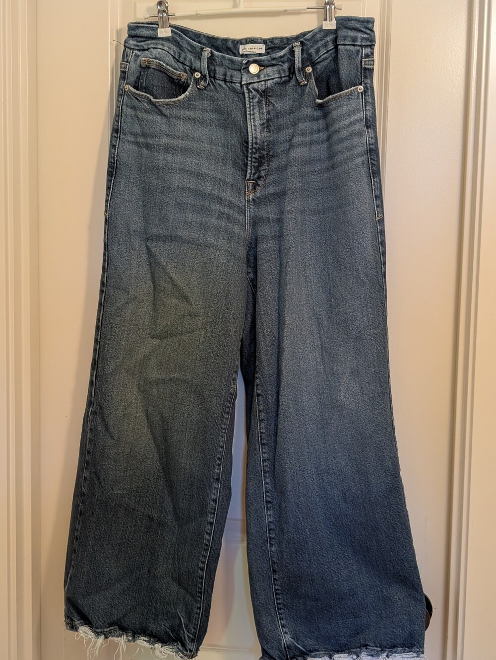 Good American Jeans - Good Waist Palazzo Crop, Size 15 Womens